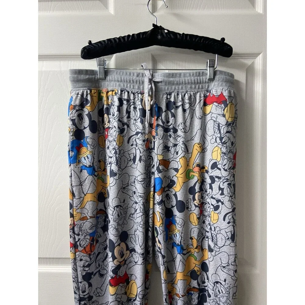 Disney Mickey Mouse Sleepwear Jogger Pants Womens Black Size XL Extra Large EUC